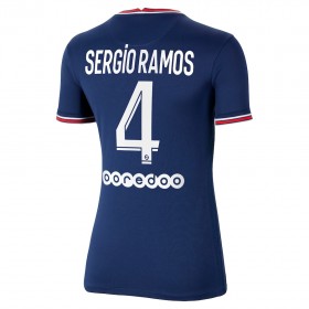 Jalkapallo Pelipaidat Paris Saint-Germain Sergio Ramos 4 Naisten Kotipaita 2021-2022 Lyhythihainen